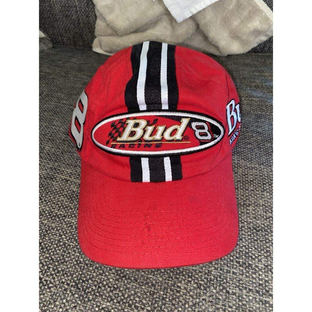 Vintage Y2K Chase Authentics Bud Racing Dale Jr AOP Embroidered SnapBack Cap Hat